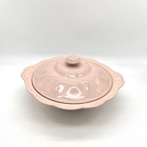 Vintage J&G Meakin SOL Rosa Pink Lidded Tureen Scalloped Serving‎ Bowl England